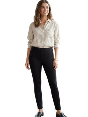 Vince Black Ponte Skinny Pants Slit Back Ankle Size M